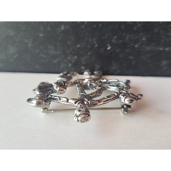 925 Sterling Silver Children Holding Hands Brooch Vintage - Picture 4 of 10